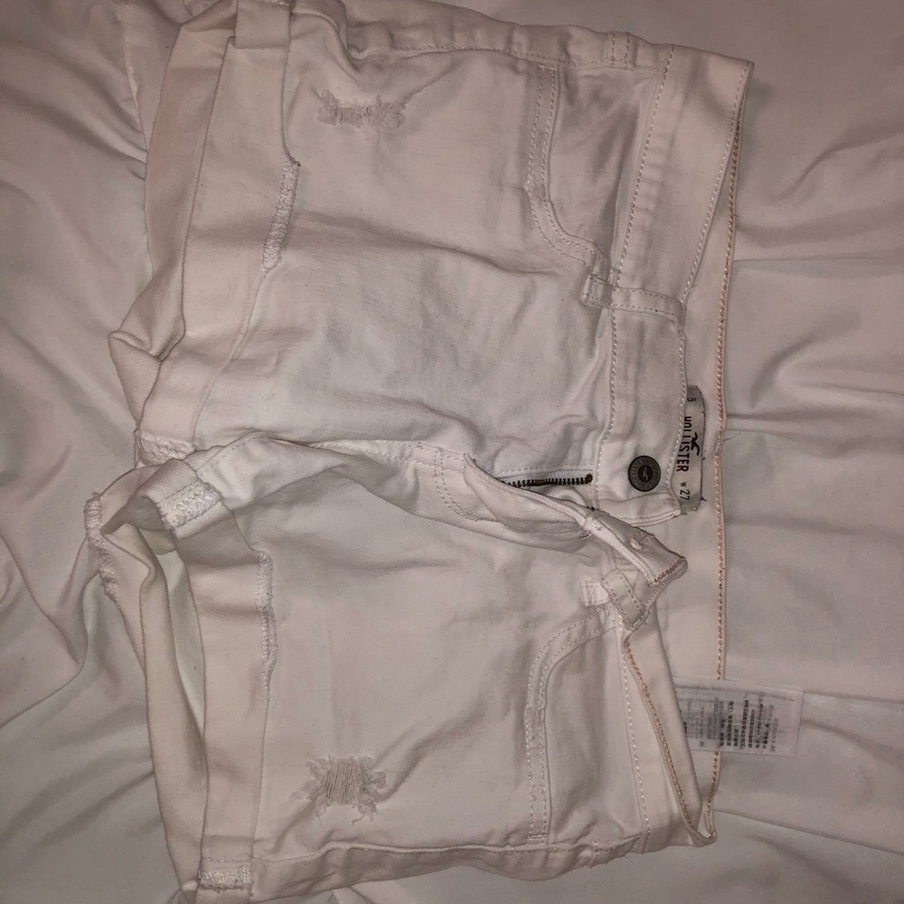 White jean denim shorts 5